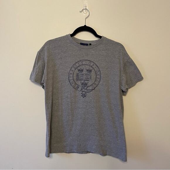 University of Oxford S casual short sleeve t-shirt gray black collegiate crown - Picture 1 of 7